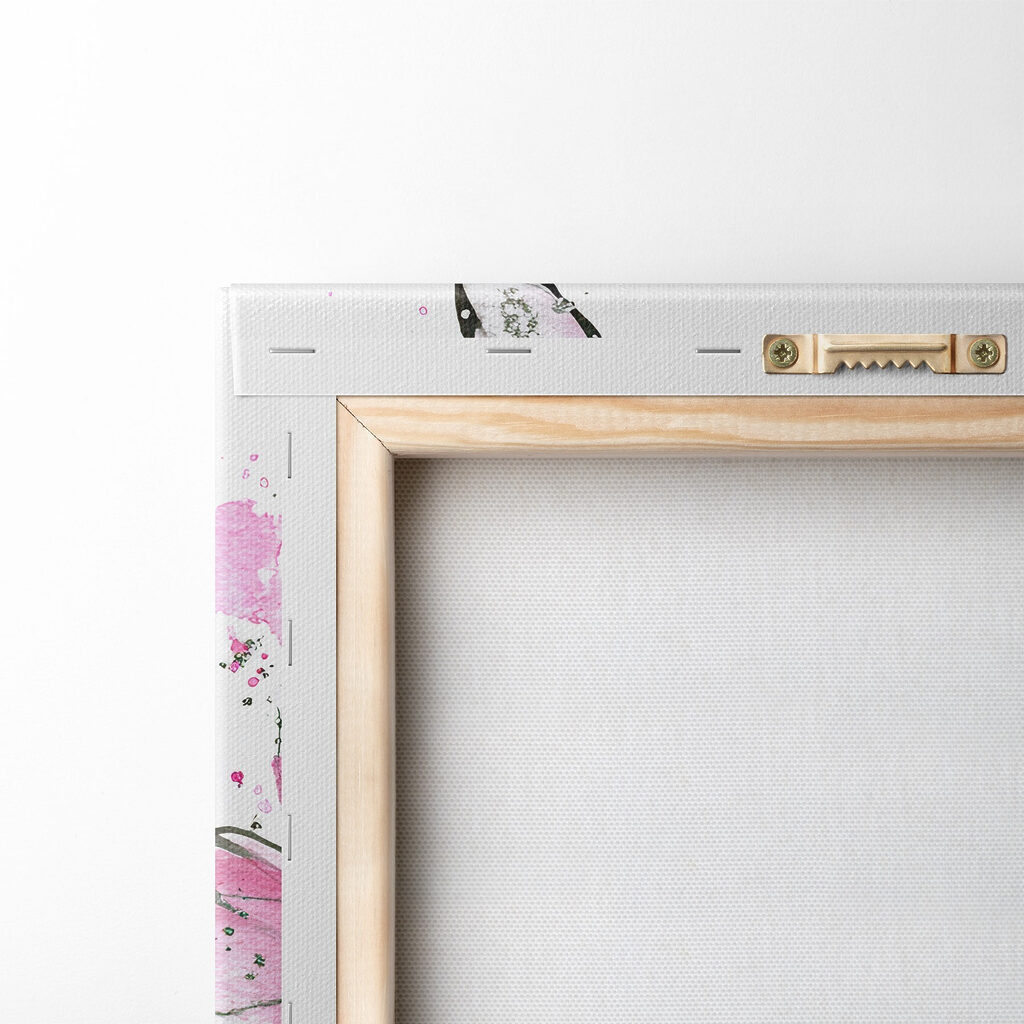 Delicate pink butterfly on a canvas