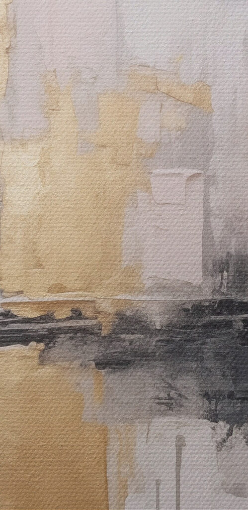 Painting of a city skyline Painting of a city skyline