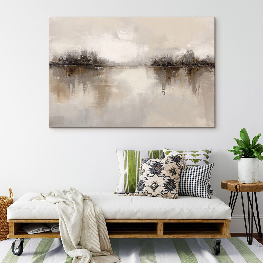 Painting of trees and water