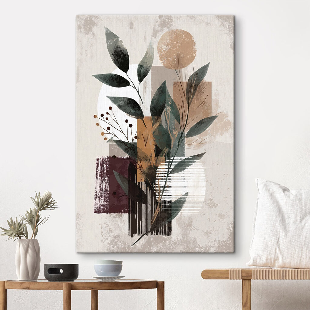 Painting of leaves and flowers Painting of leaves and flowers