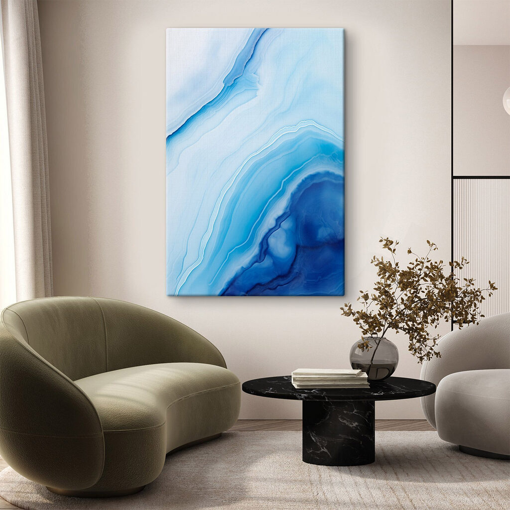 Fluid waves of calming blue tones Fluid waves of calming blue tones