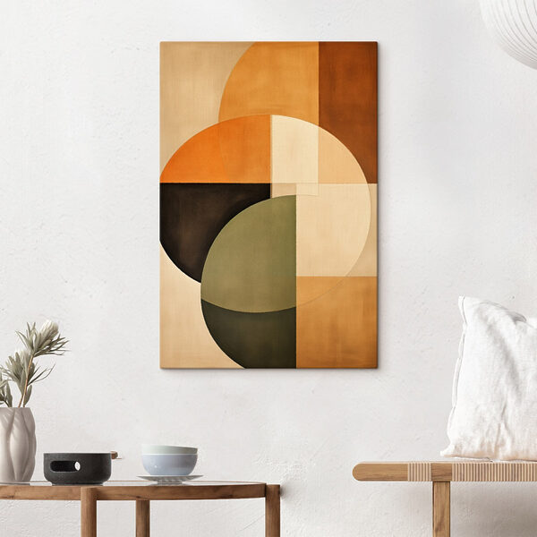 Colorful art piece with circles and squares
