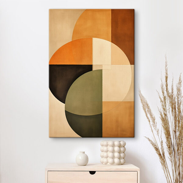 Colorful art piece with circles and squares