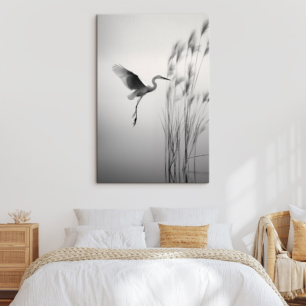 Bird flying over water