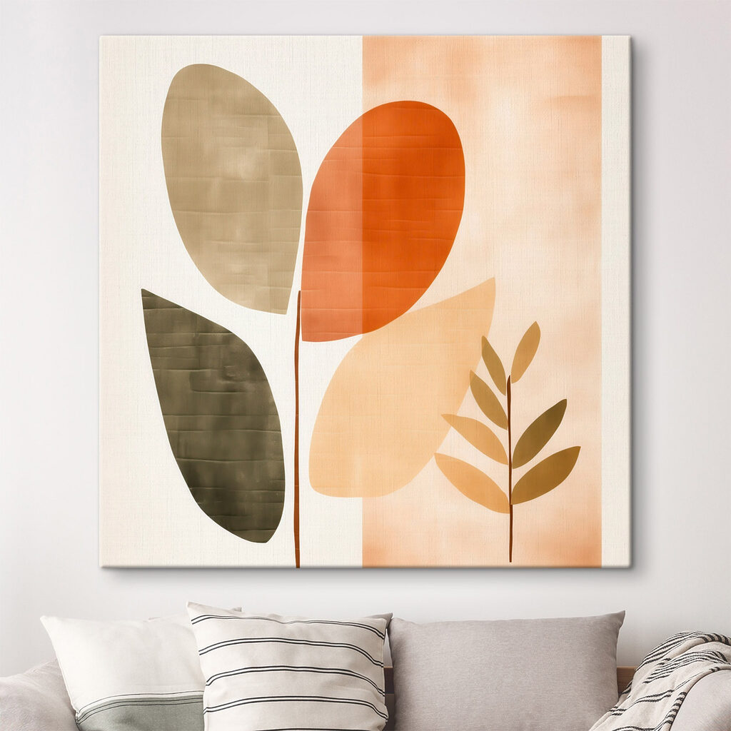 Painting of leaves and a plant