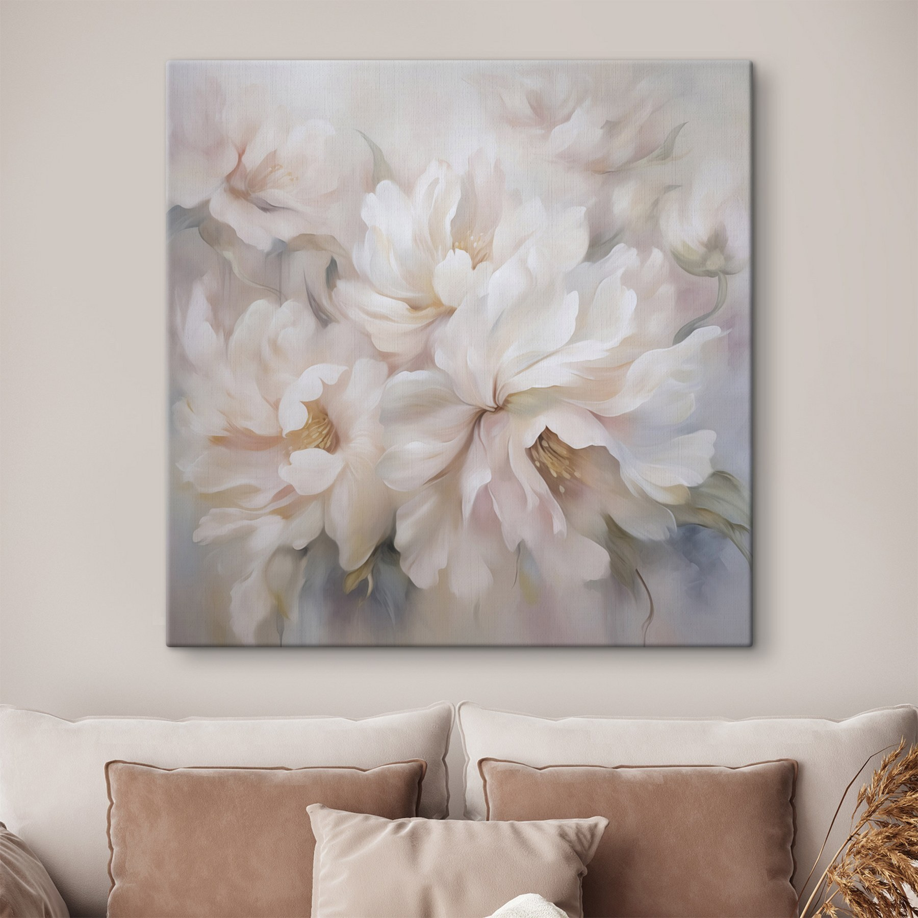 Painting of flowers on a white background