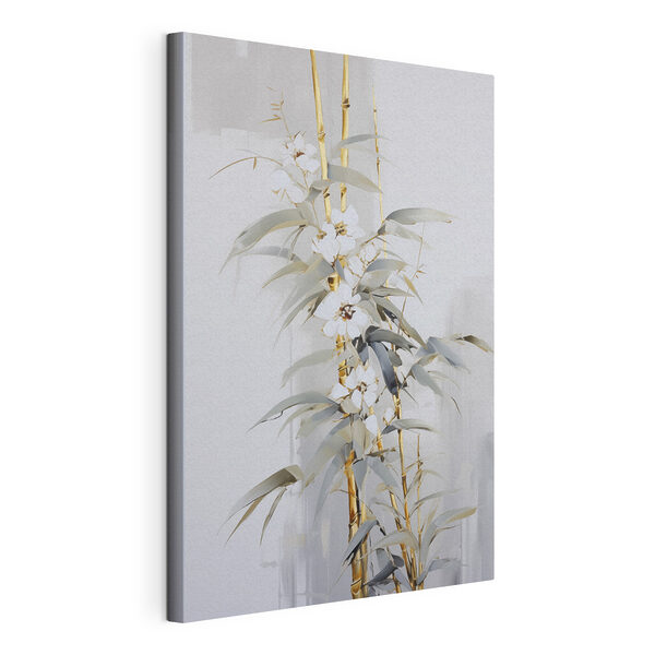 Painting of a plant with white flowers