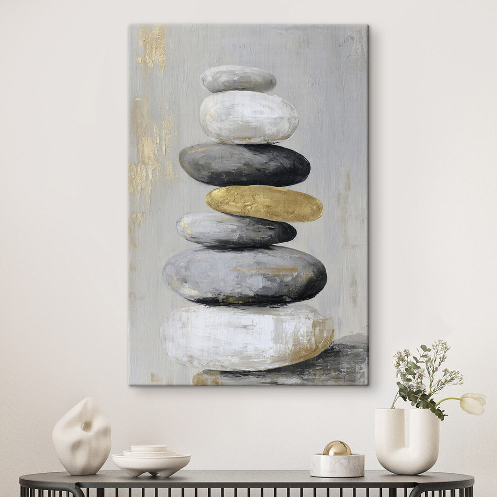 Painting of a stack of rocks