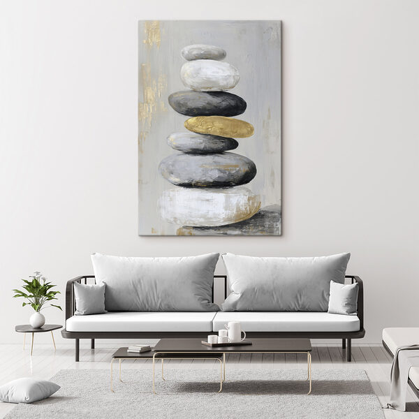 Painting of a stack of rocks