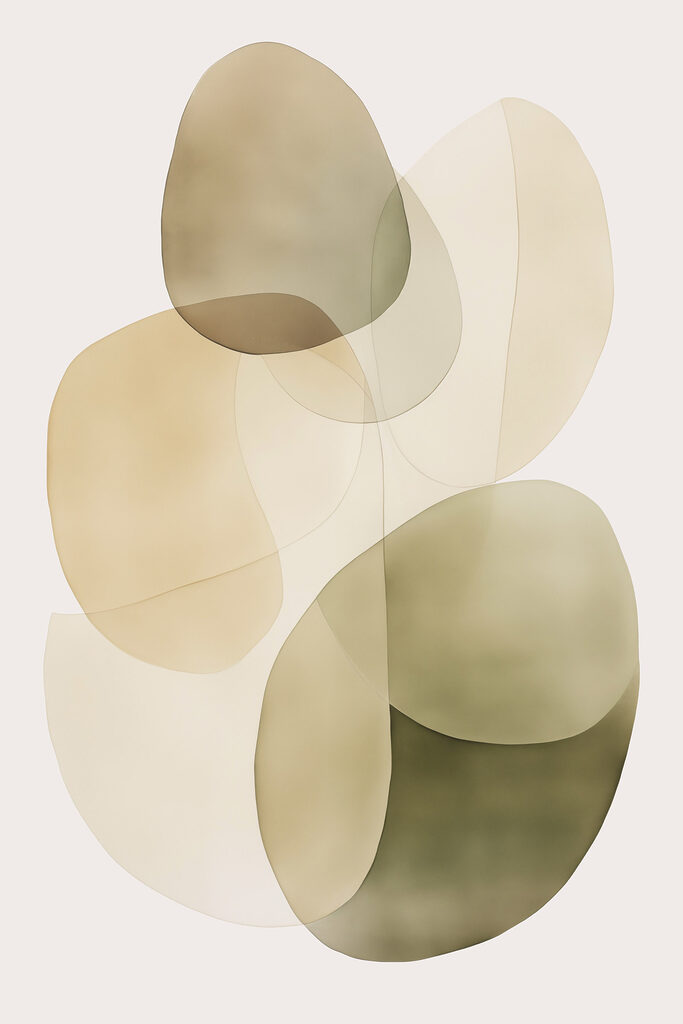 Soft curves in gentle earth tones