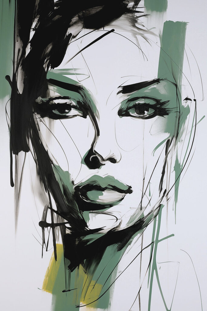 Painting of a woman's face Painting of a woman's face