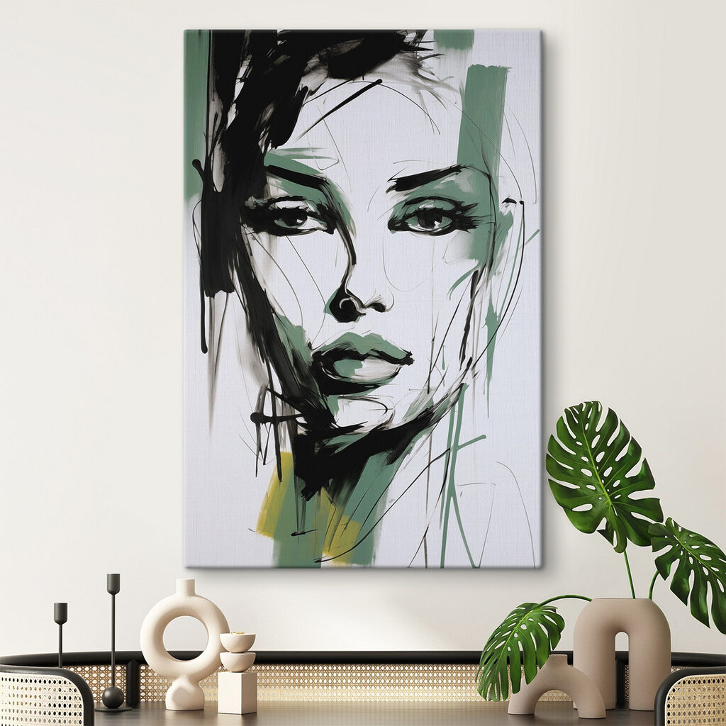 Painting of a woman's face Painting of a woman's face