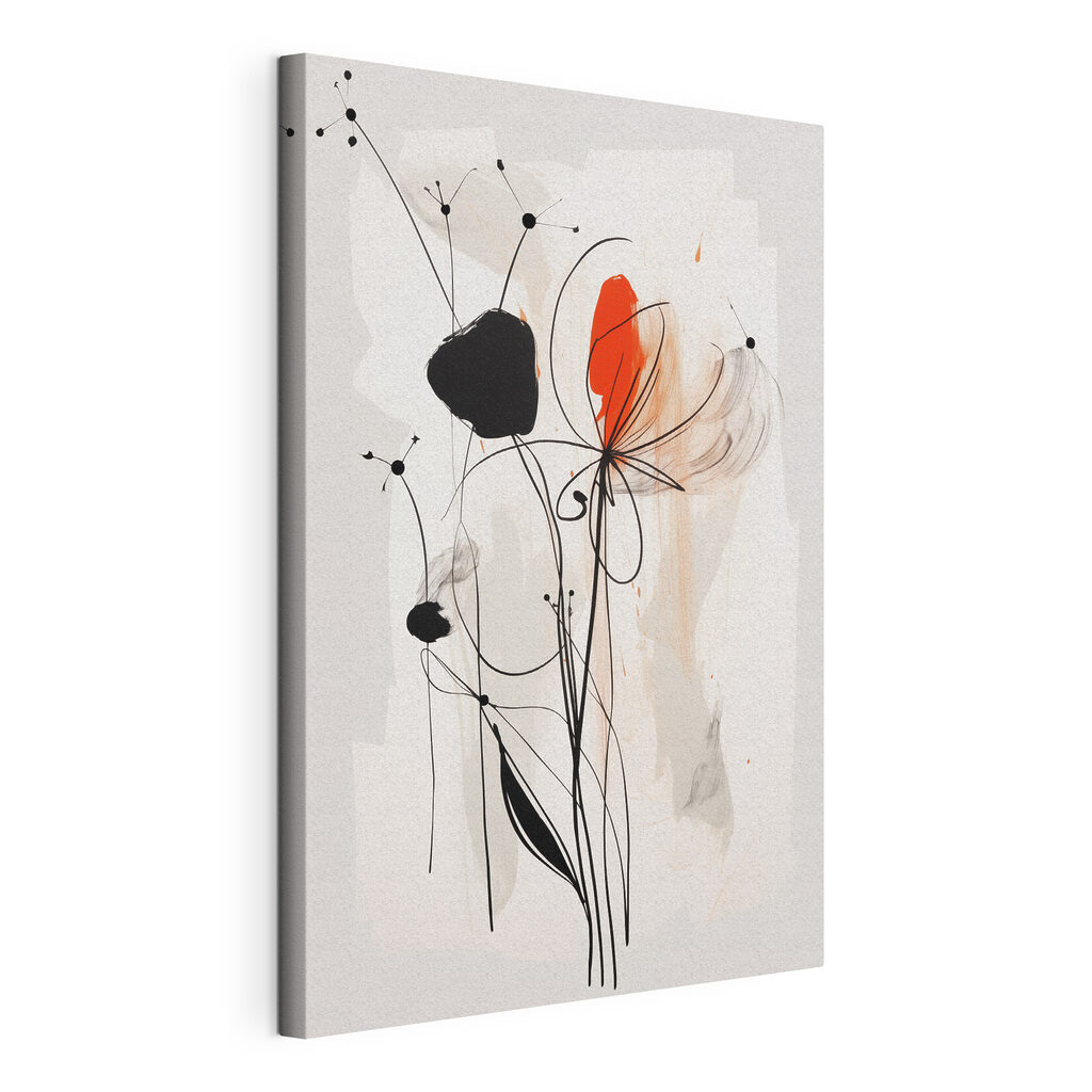 Painting of flowers and lines