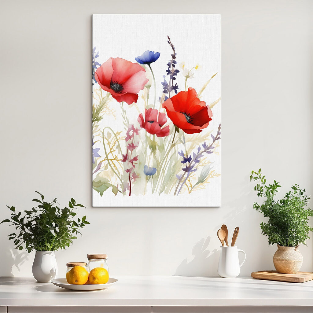 Watercolor painting of flowers