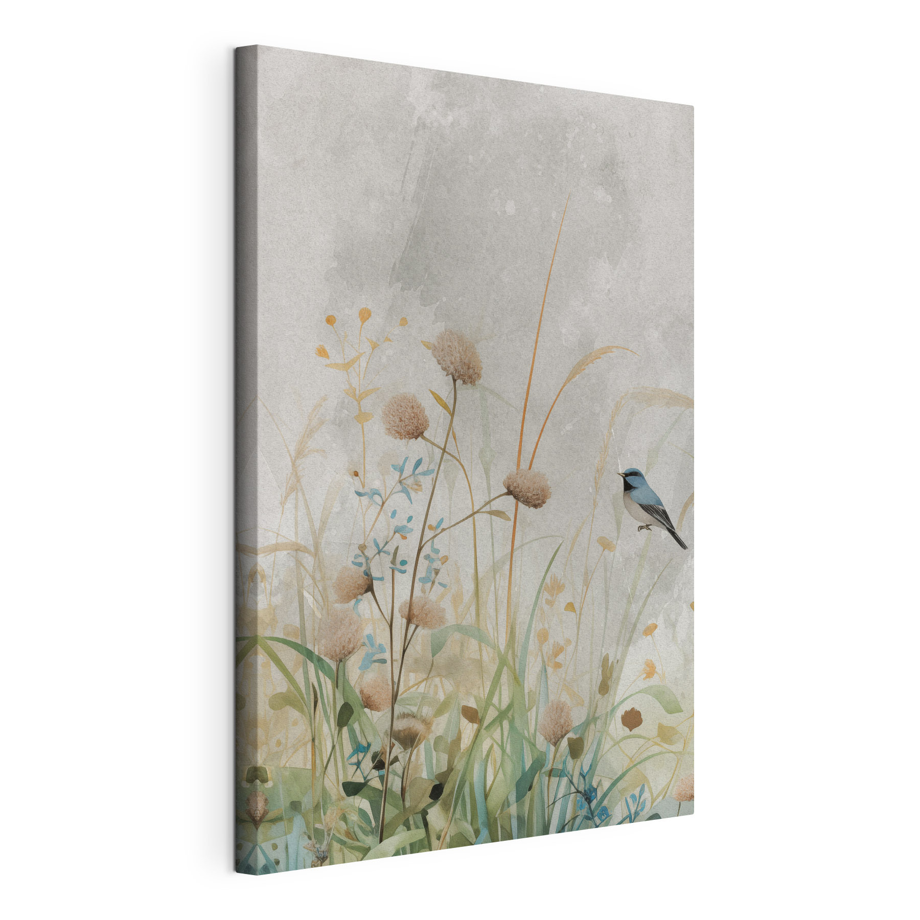 Bird in a field of flowers
