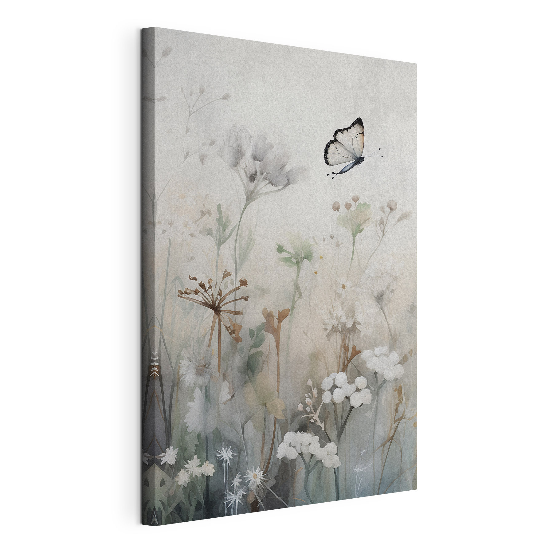 Butterfly flying over flowers