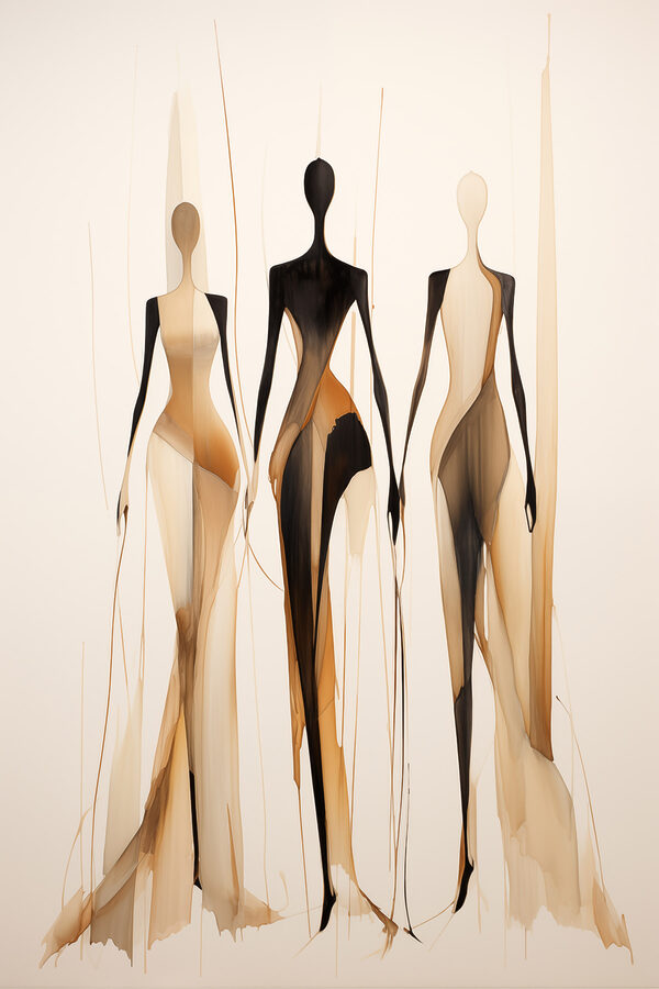 Group of women standing in a line Group of women standing in a line