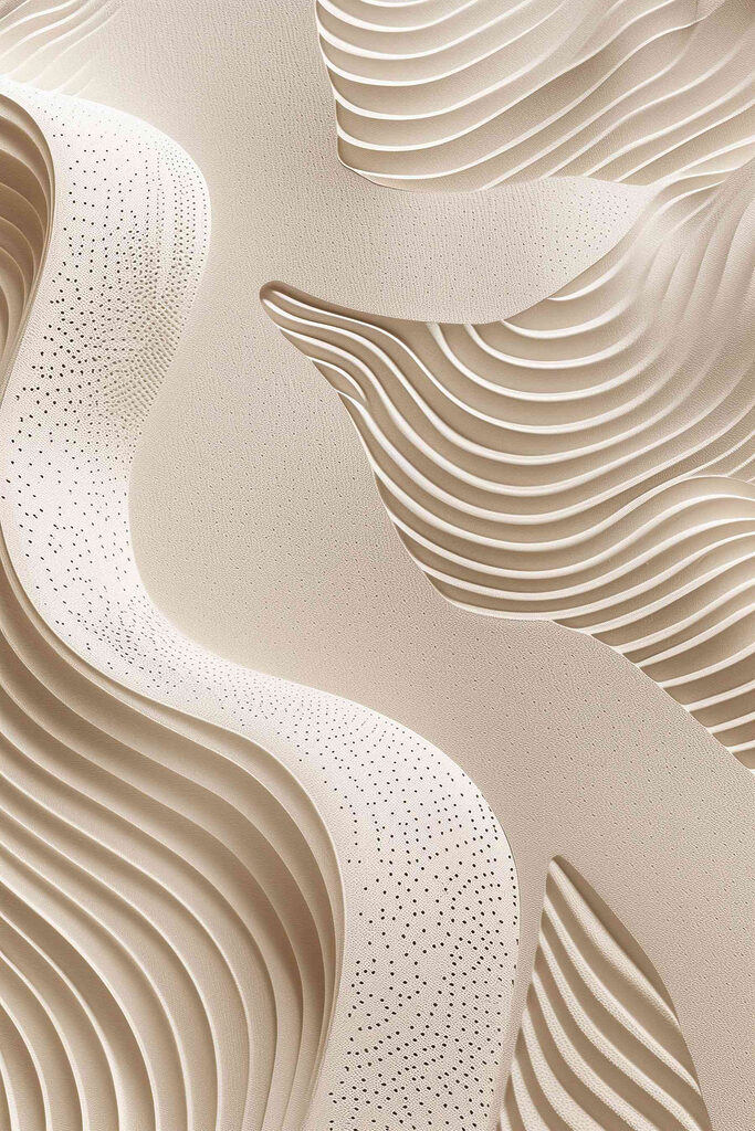 White and brown surface with wavy lines White and brown surface with wavy lines