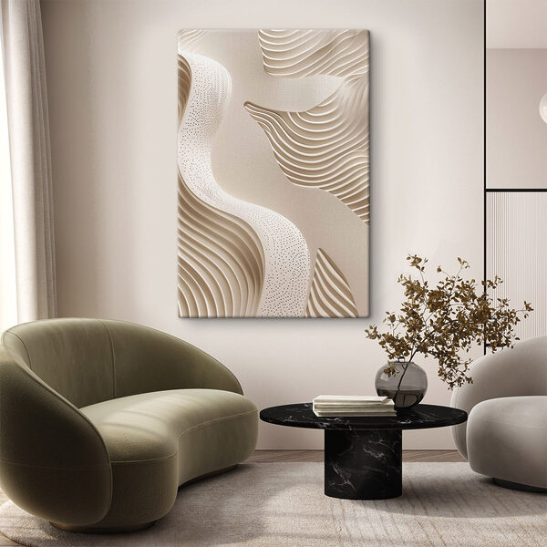 White and brown surface with wavy lines White and brown surface with wavy lines