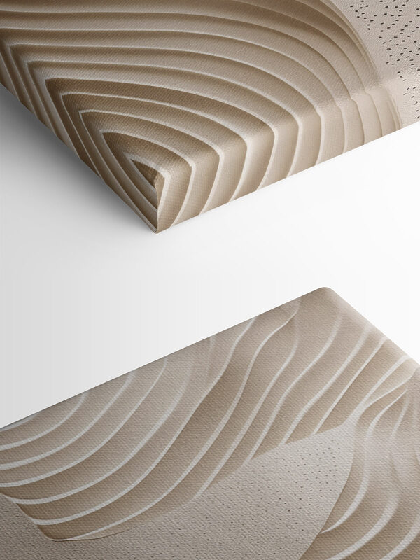 White and brown surface with wavy lines White and brown surface with wavy lines