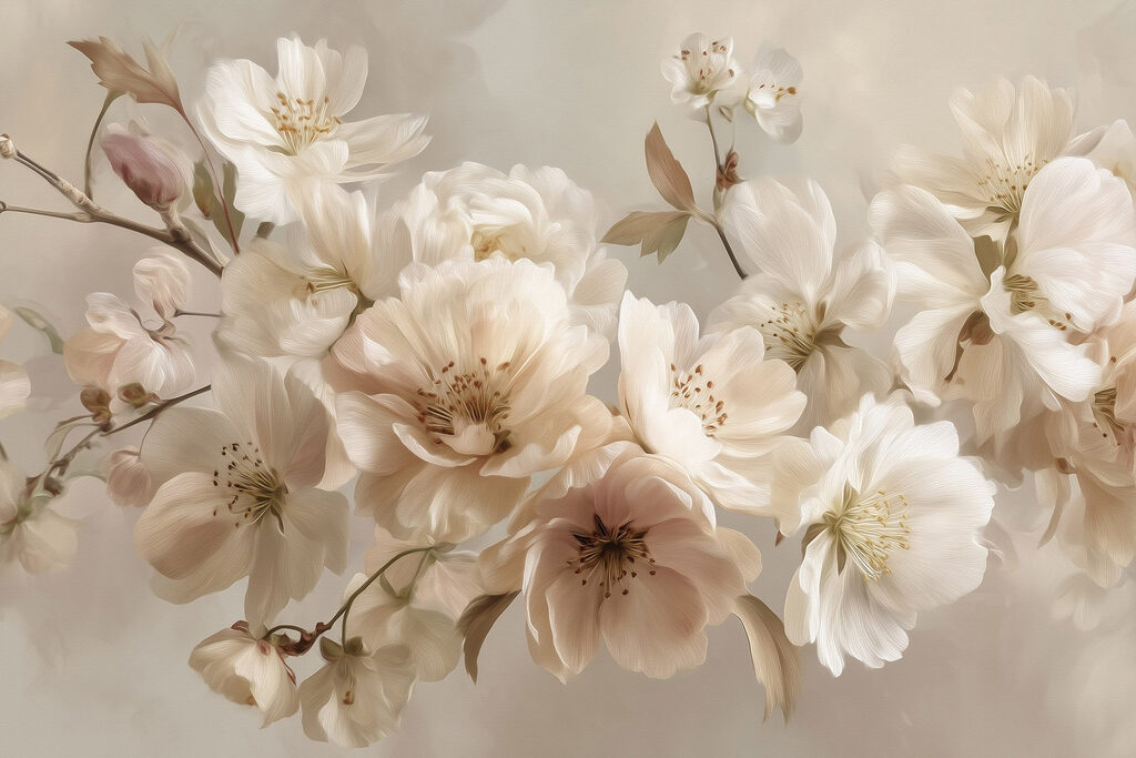 Group of white flowers Group of white flowers