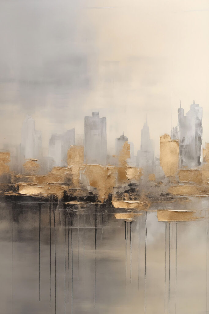 Painting of a city Painting of a city