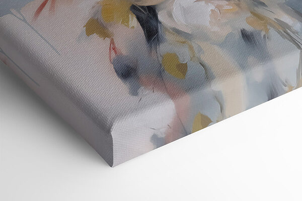 Painting of flowers on a white surface Painting of flowers on a white surface