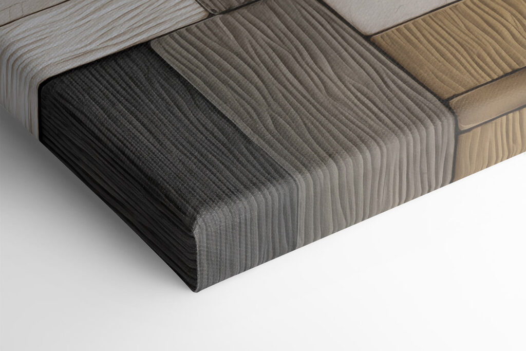 Wall of wood blocks