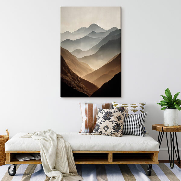 Mountain range with fog