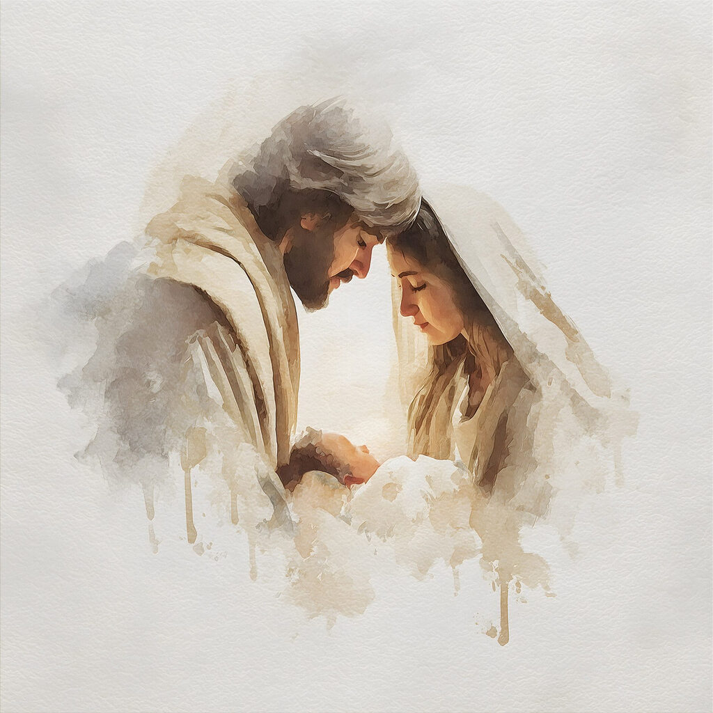 Man and woman in blankets looking at each other Man and woman in blankets looking at each other