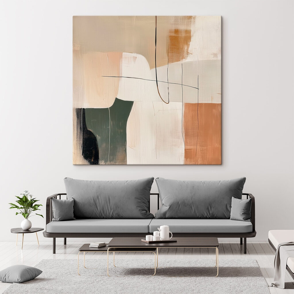 Painting of a white and brown art