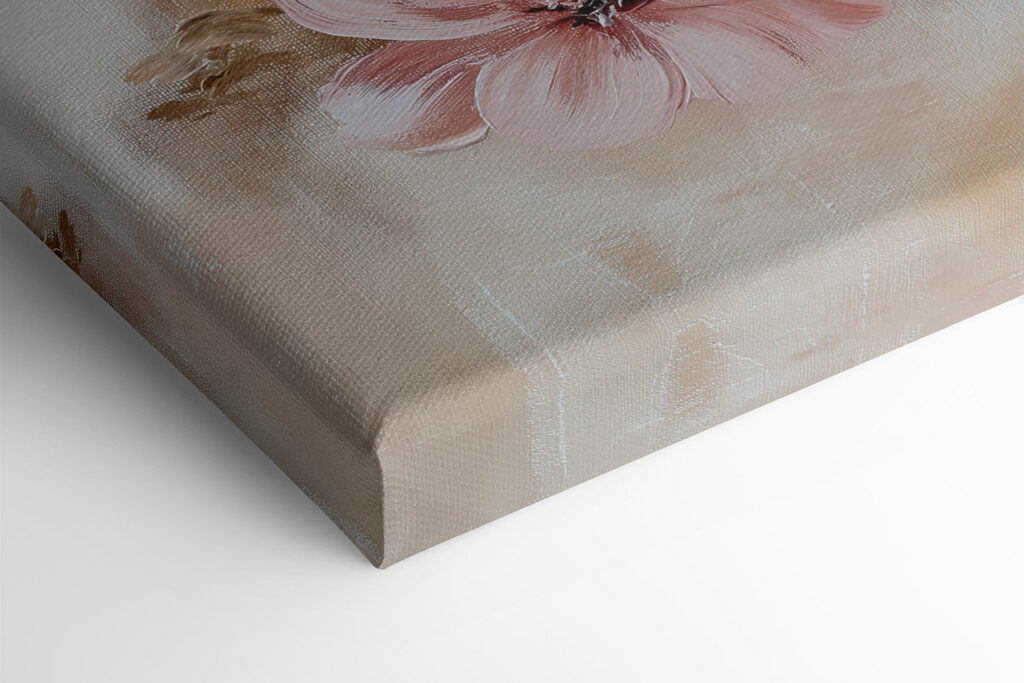 Painting of flowers on a branch