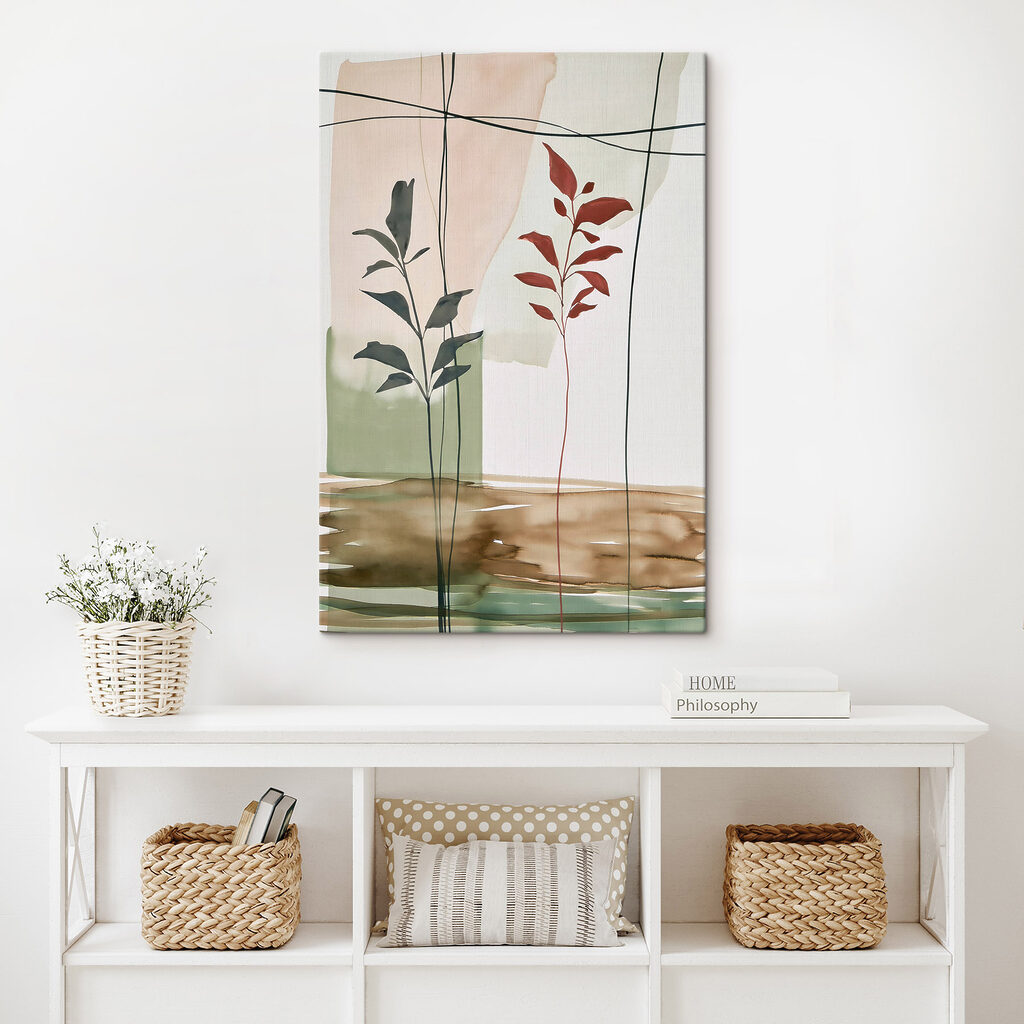 Painting of leaves and a plant
