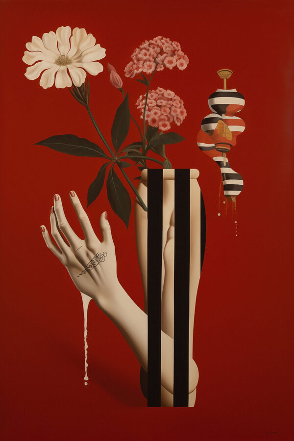 Poster with a hand and flowers