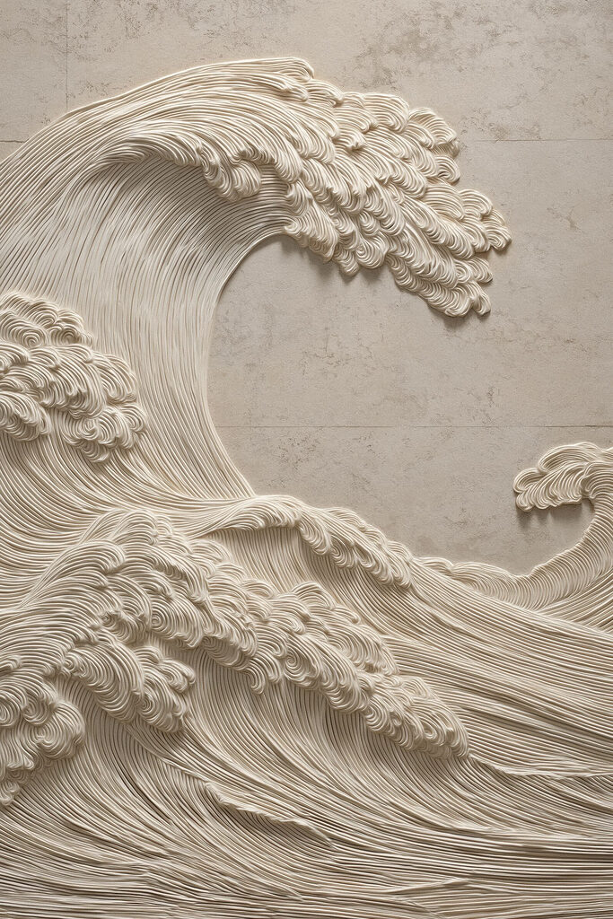 White fabric with waves White fabric with waves
