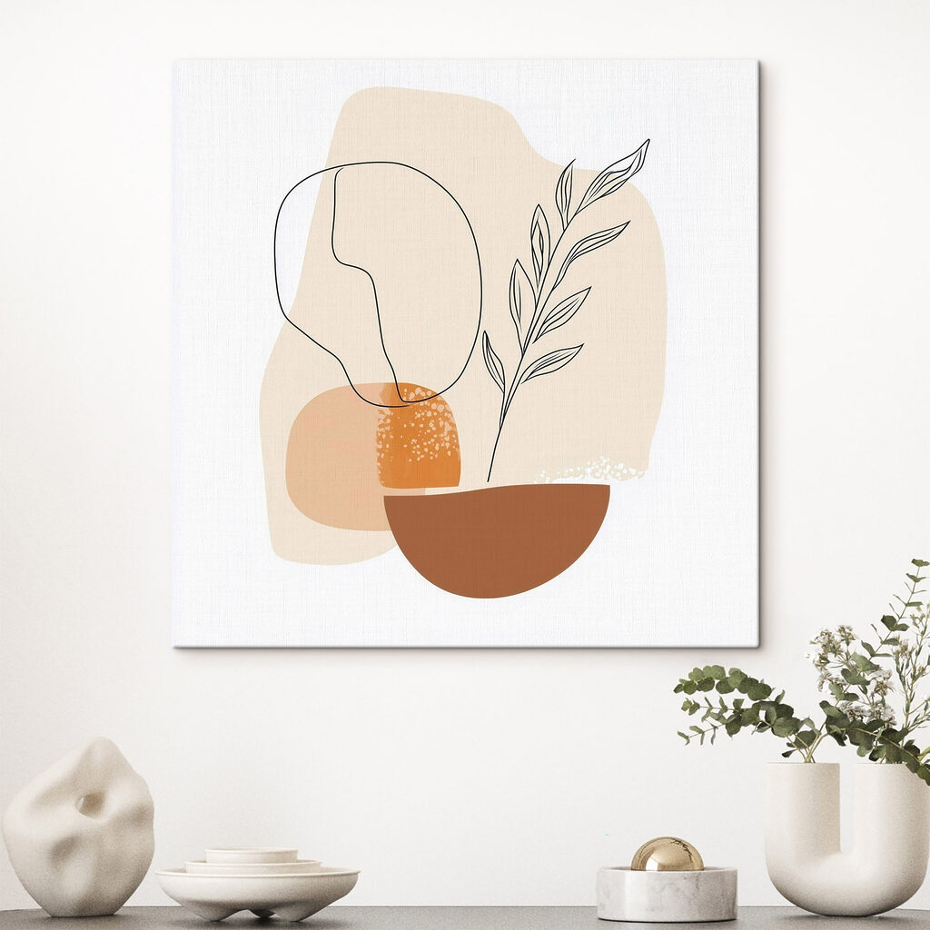 Drawing of a plant and a bowl Drawing of a plant and a bowl