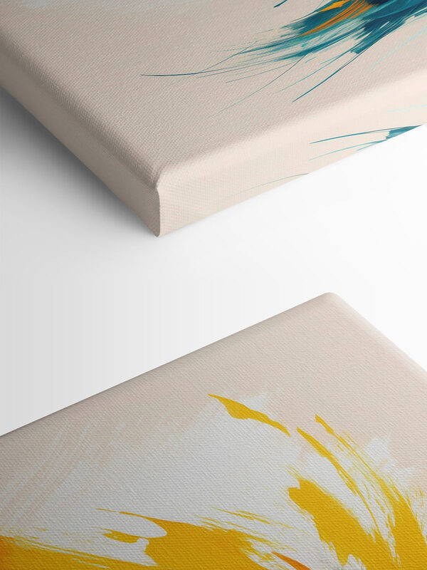 Blue and yellow paint swirls