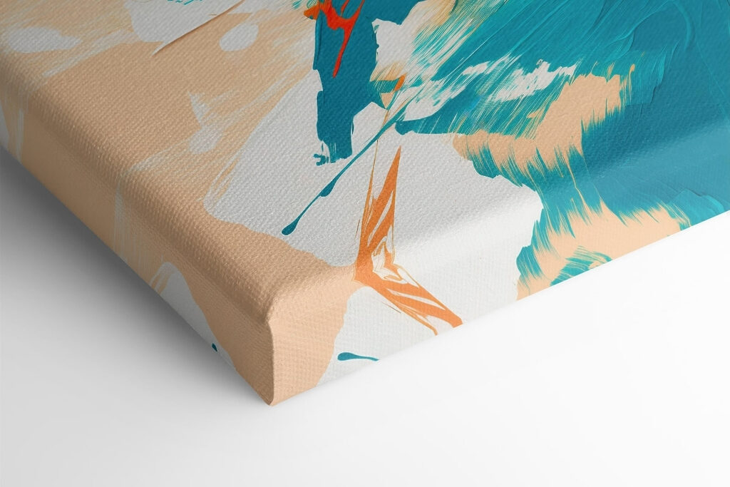 Painting of blue and orange paint