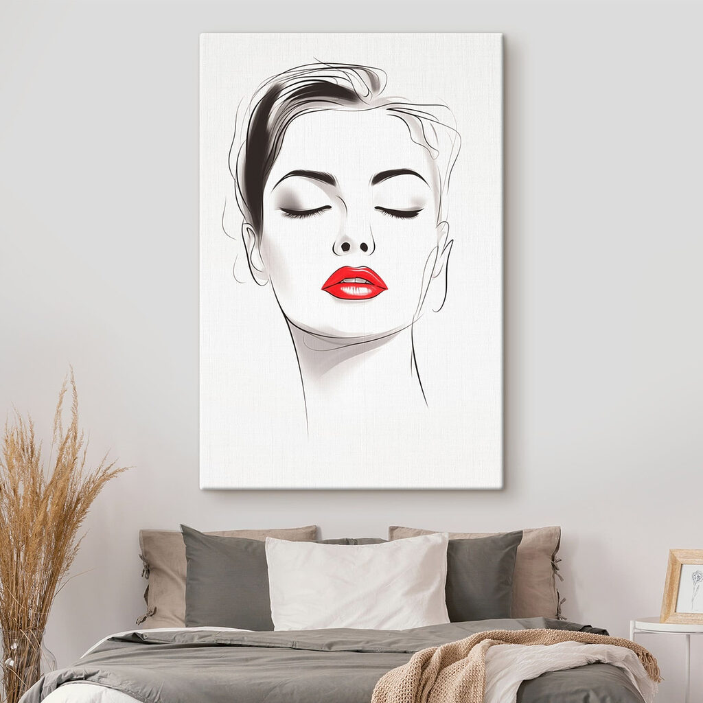Elegant portrait with bold lips Elegant portrait with bold lips