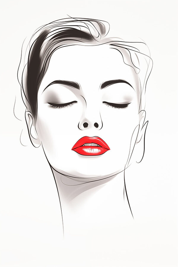 Elegant portrait with bold lips Elegant portrait with bold lips