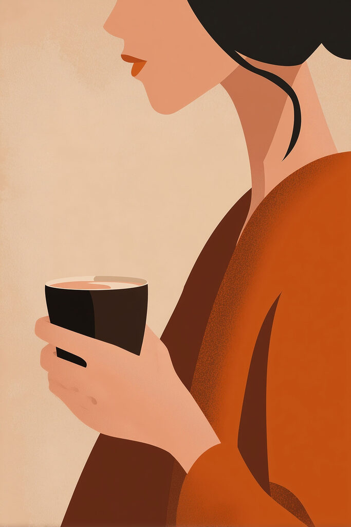 Woman holding a cup