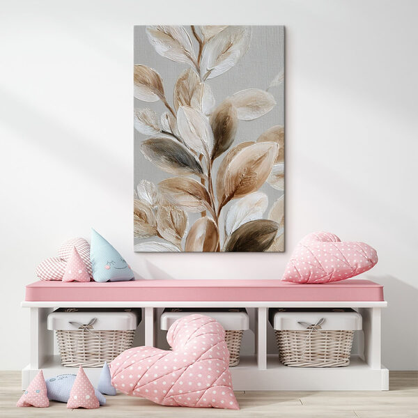 Delicate leaves in soft hues