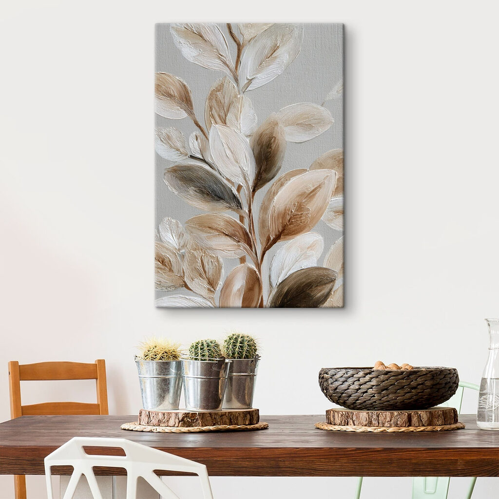 Delicate leaves in soft hues