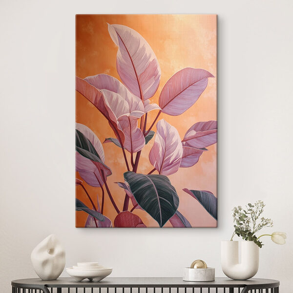 - Delicate leaves against warm backdrop
