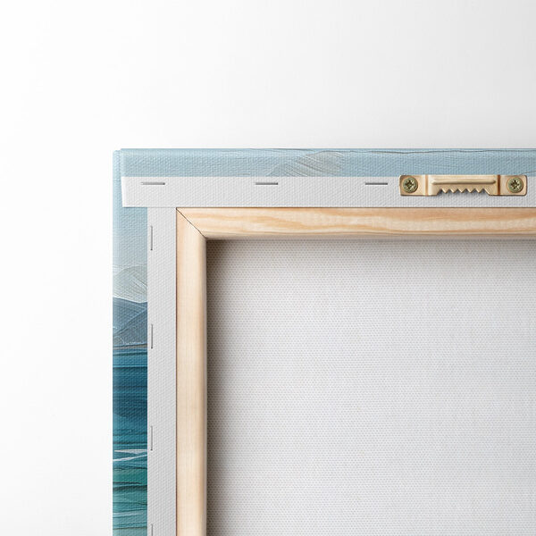 Painting of a beach with rocks and water Painting of a beach with rocks and water