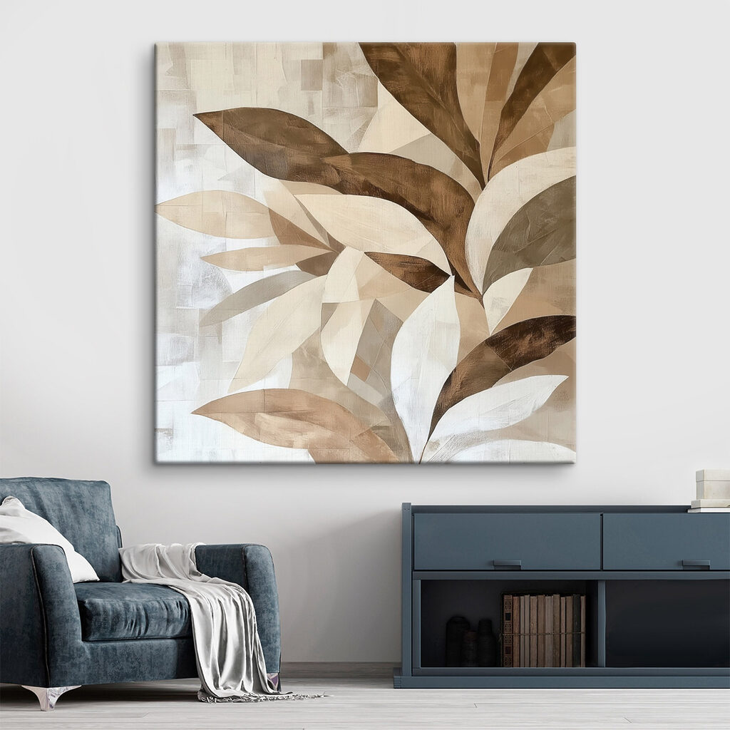Painting of leaves on a wall
