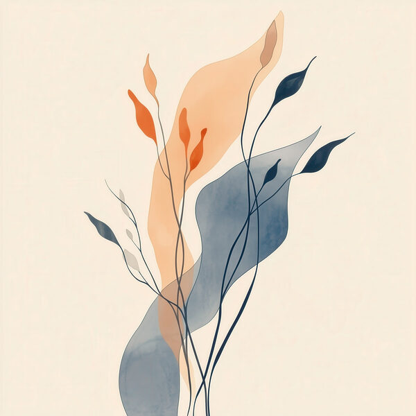 Drawing of leaves and stems