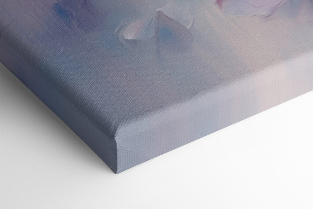 Painting of flowers on a white surface