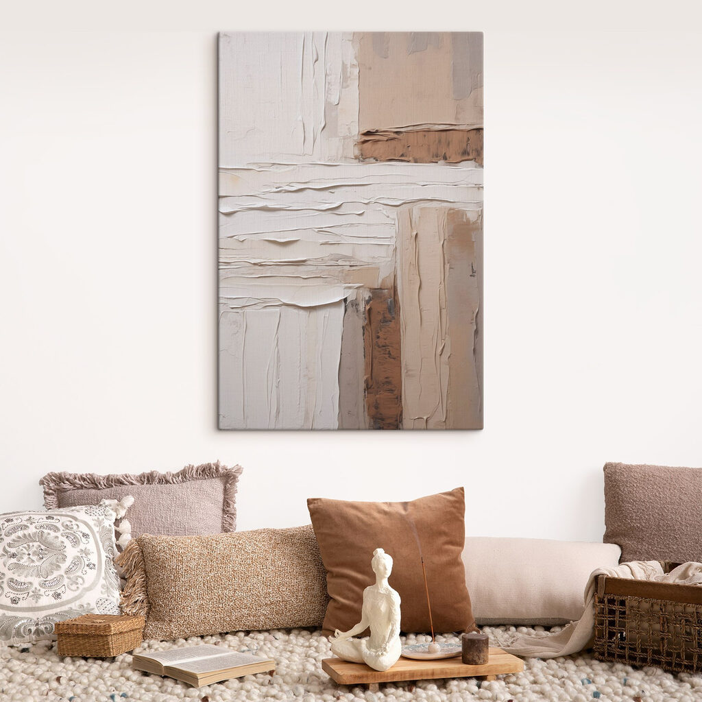 White and brown piece of art