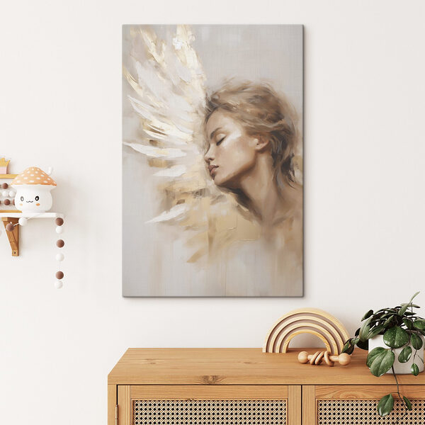 Painting of a woman with wings